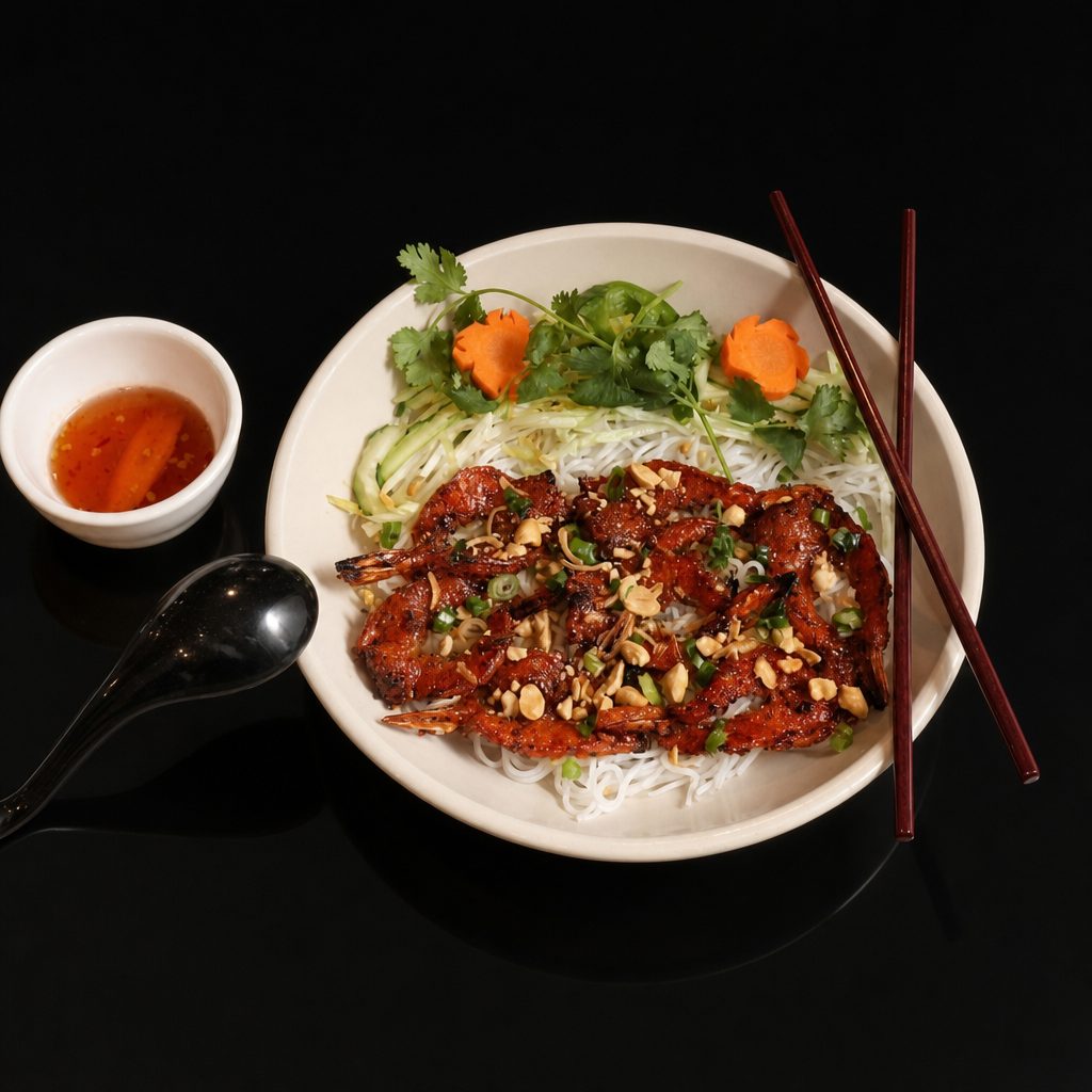 B4. Grilled Shrimp - Bún Tôm Nướng.