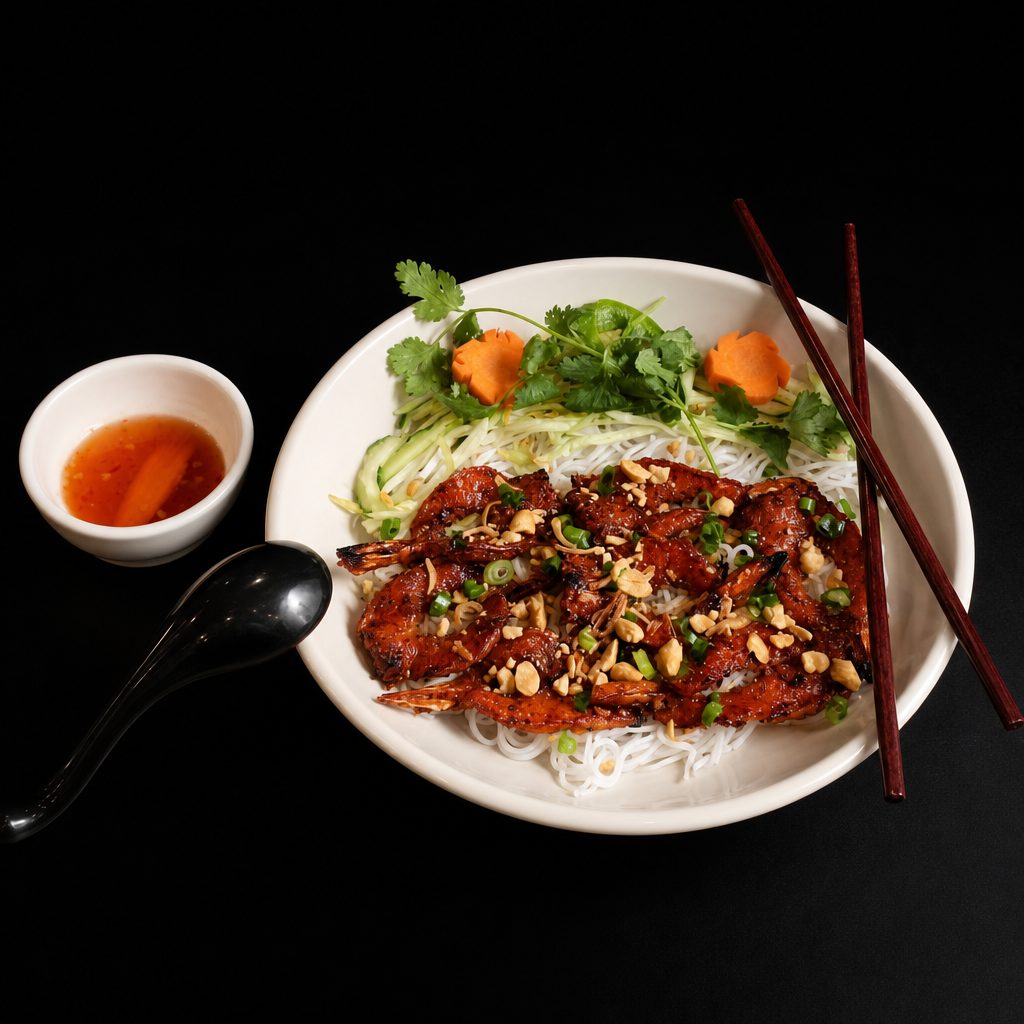 B4. Grilled Shrimp - Bún Tôm Nướng.