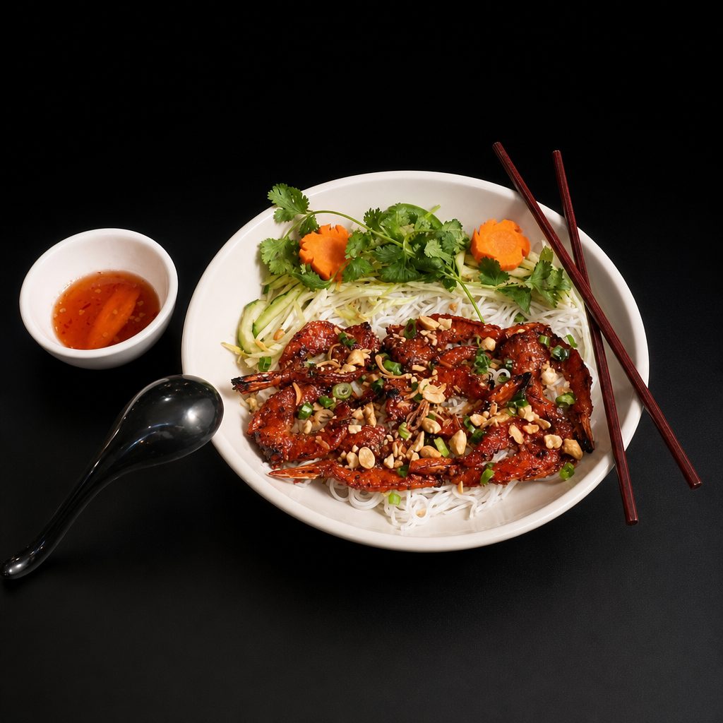 B4. Grilled Shrimp - Bún Tôm Nướng.