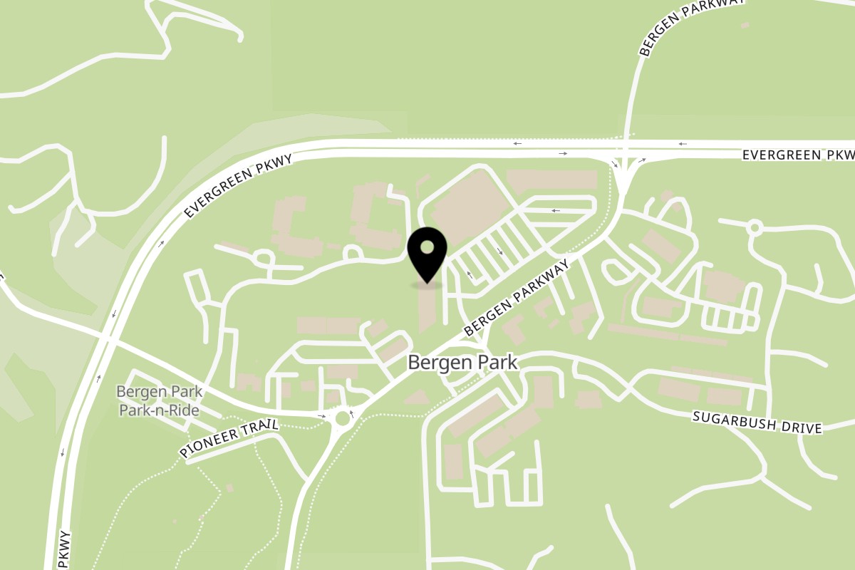Map showing the location of Pho - Colorado Pho Evergreen - Bergen Pkwy on 1193 Bergen Pkwy B in Evergreen