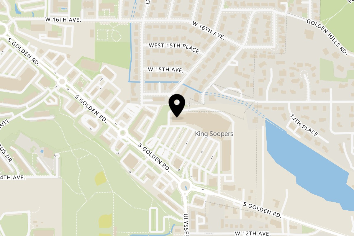 Map showing the location of Pho - Colorado Pho Golden - Golden Rd on 17211 S Golden Rd in Golden